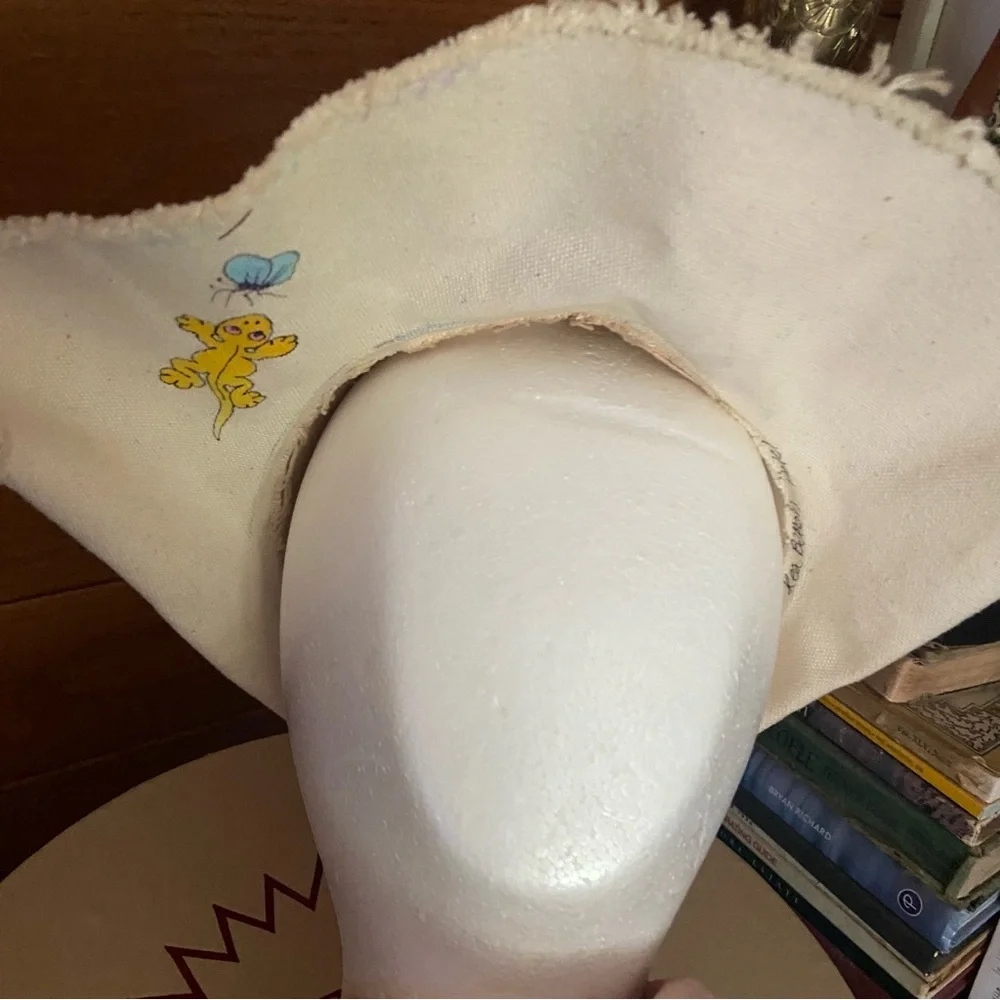 Vintage 70s 80s Mauna Key painted iris lizard hat - Picture 6 of 7